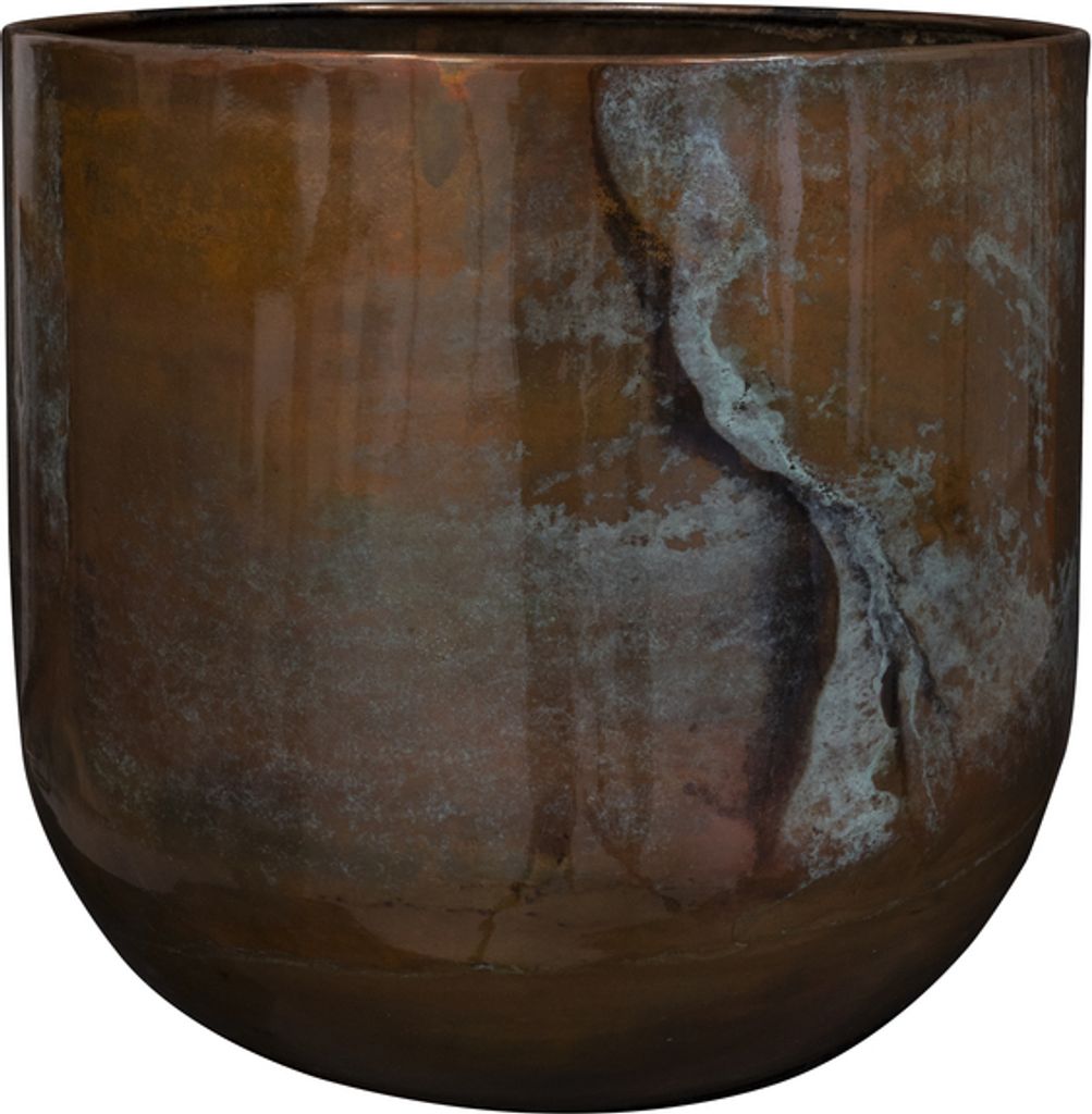 Ter Steege Blumentopf – Dekorativer Metalltopf Mystic Blue D 29 H 27 cm. Die Öffnung beträgt 32,5 cm