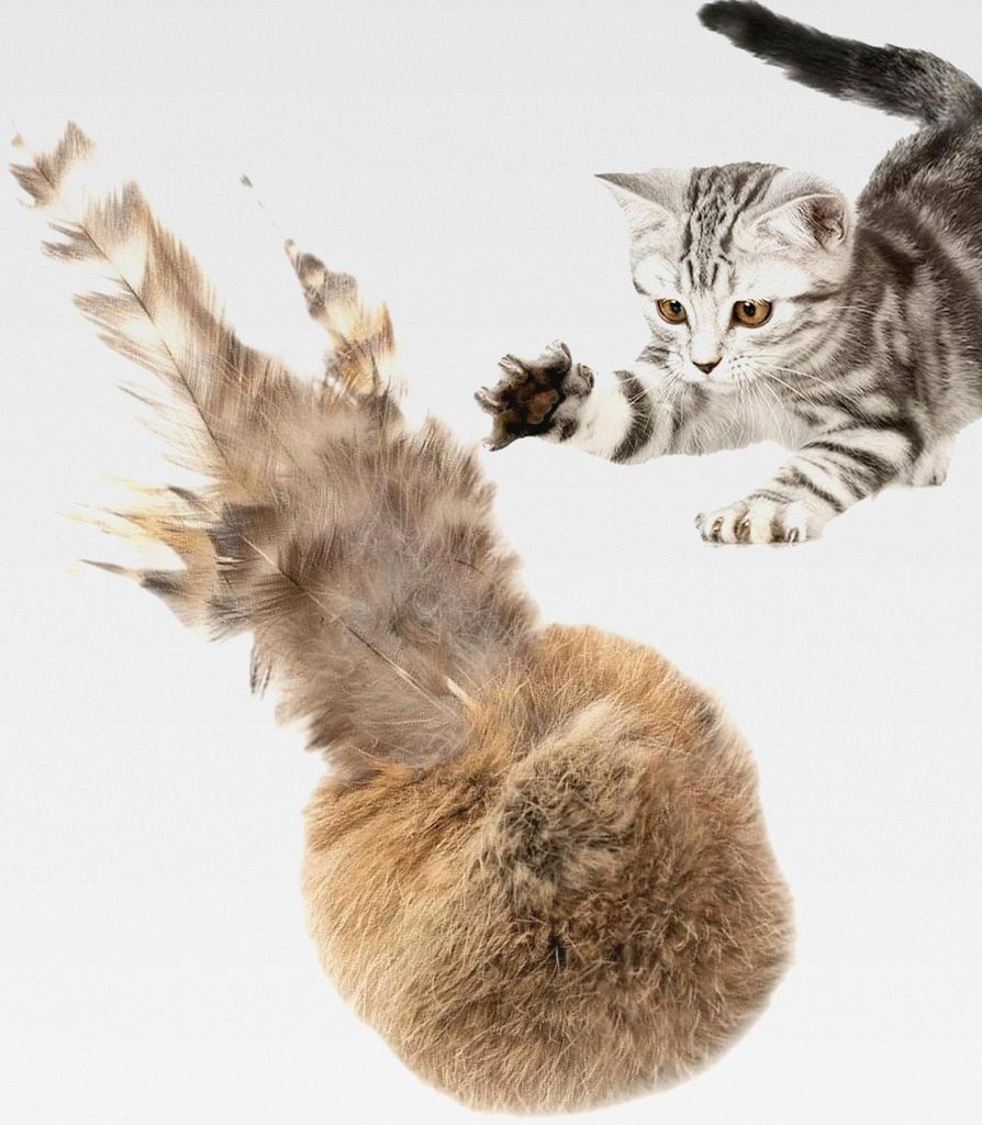 Interaktiver Katzenball - 3 Stück Weiche Hasenhaar Interaktive Bälle - Anregende Katzenspielzeuge,Für Bewegung Und Outdoor-Spiel Für Mittelgro...