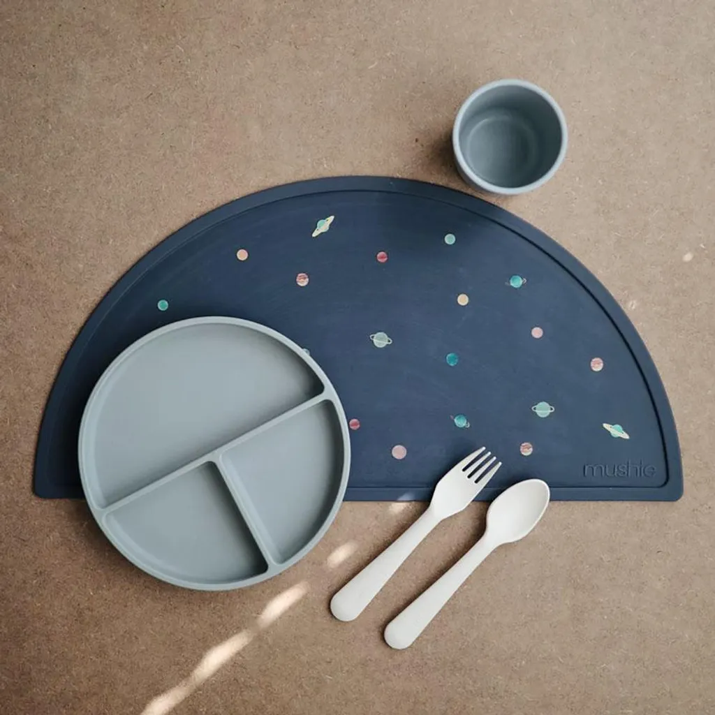 Set de Table Dinosaure Mushie MPM-406 en Silicone de Grade Médical