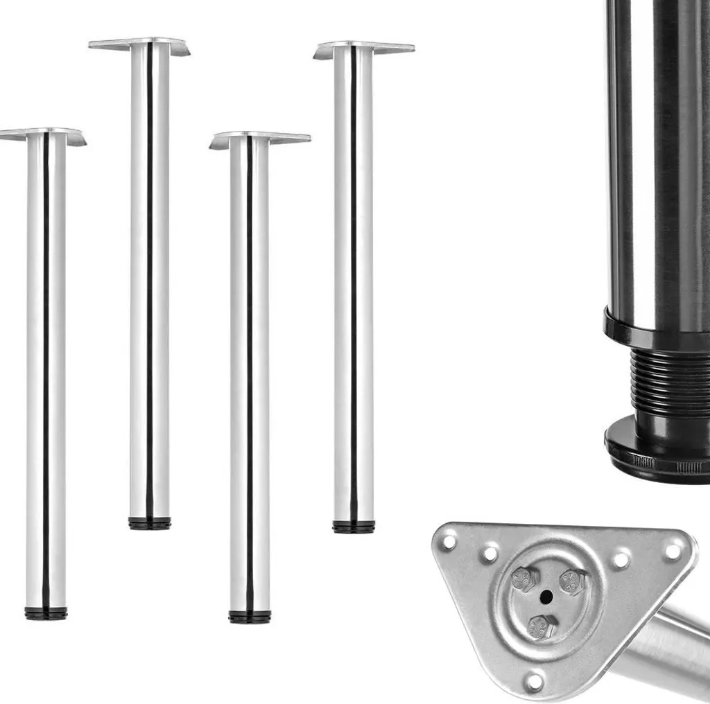 Pied de table en épingle Hairpins inox 87cm pour îlot de cuisine DIY