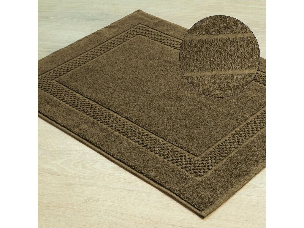 EUROFIRANY Badteppich 50x70 braun Badvorleger Baumwollmatte