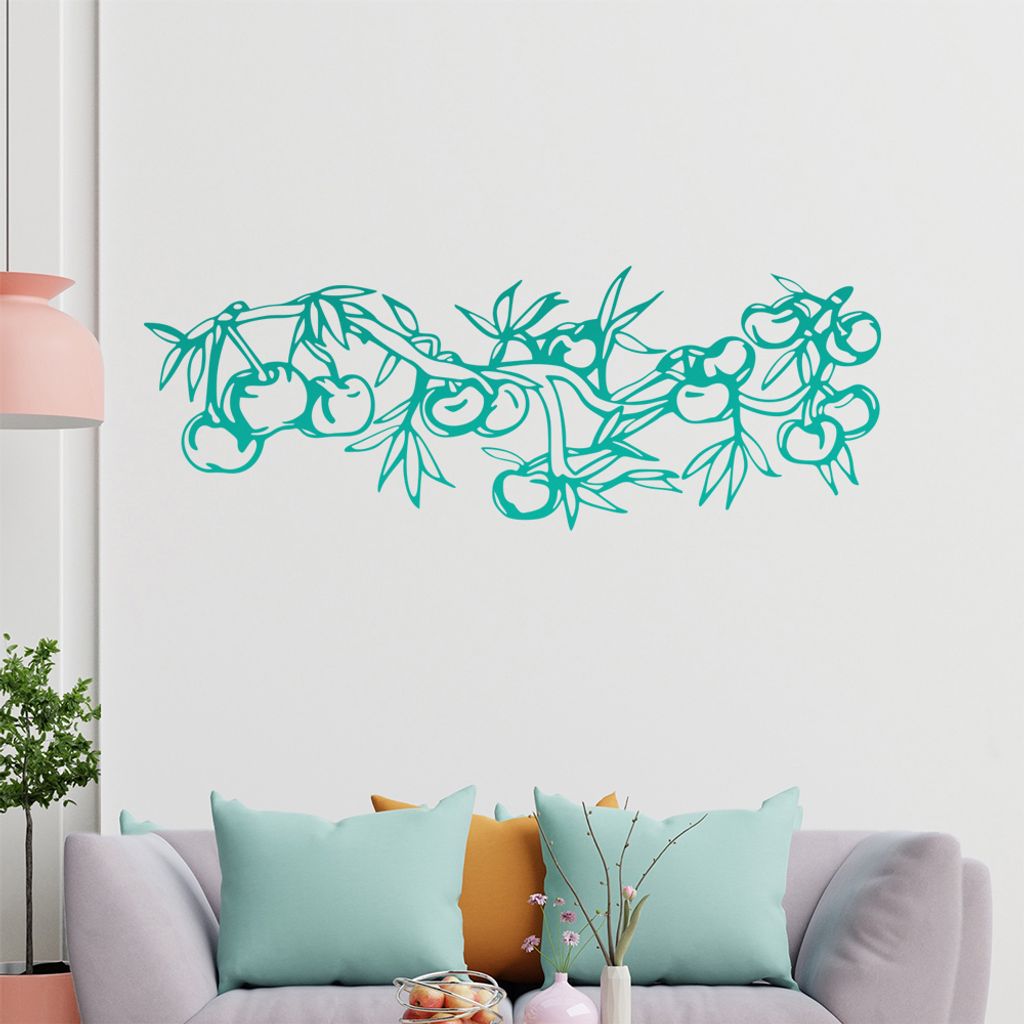 Blumen - Ranken Wandtattoo in 6 Größen - Wandaufkleber Wall Sticker - Dekoration, Küche, Wohnzimmer, Schlafzimmer, Badezimmer