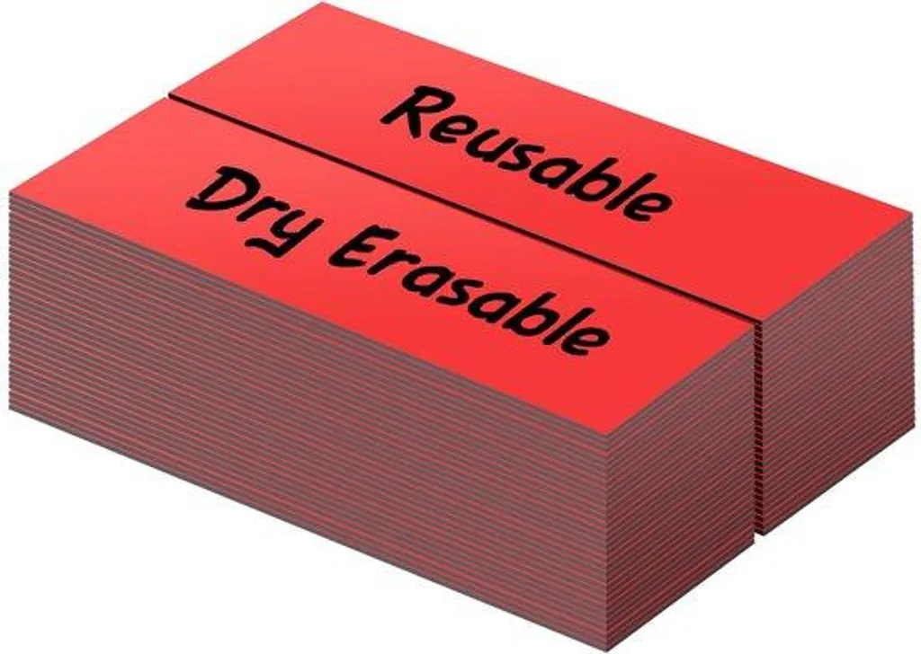 50 Étiquettes Magnétiques Vierges Rouges 2,5x7,6 cm pour Rayonnage