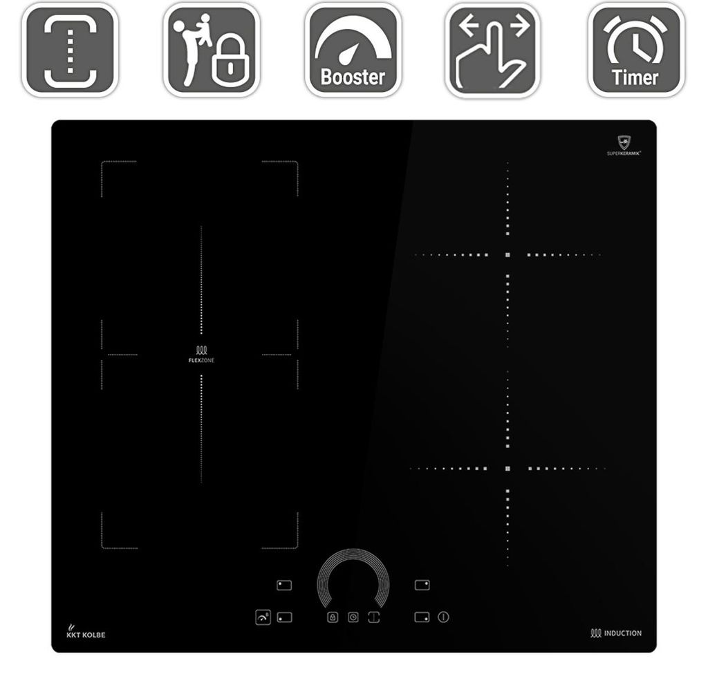 Plaque Induction 60 cm 8,2 kW 4 Zones de cuisson 9 niveaux Image du produit 
