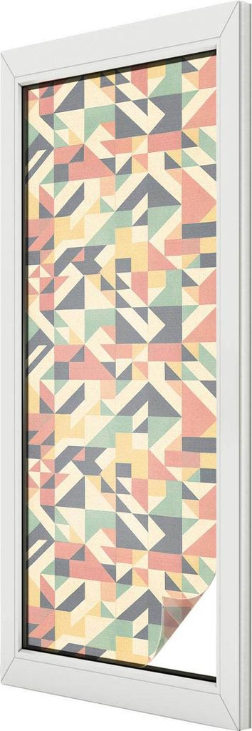 Buntglas Fensterfolie – 146x50 cm – Stained-Glass Design – blickdichte dekorative Sichtschutzfolie – selbstklebend, UV-Schutz – Die Energ...
