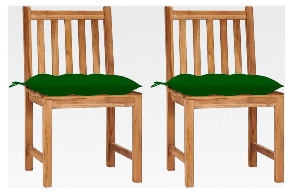 Gartenstühle 2 Stück mit Kissen, Gartensessel für den Außenbereich, Terrassenstuhl aus massivem Teakholz
