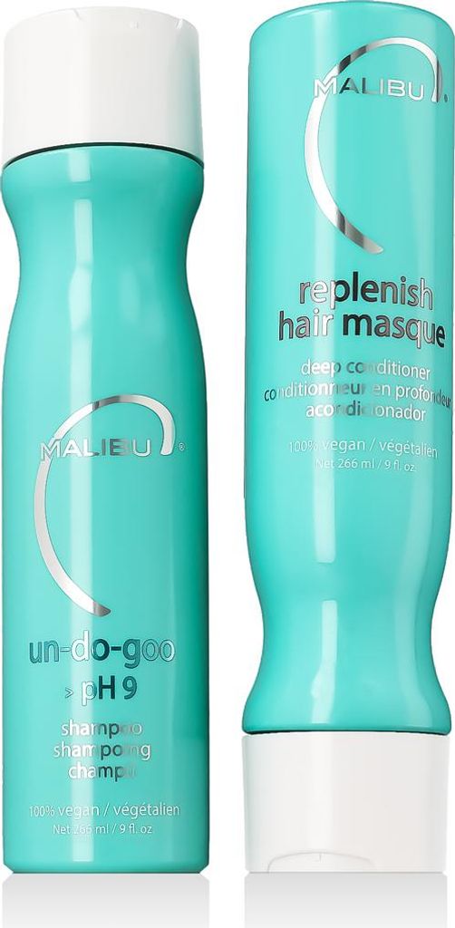 Malibu C Wefts & Extensions Wellne Collection Shampoo 266 ml + Conditioner 266 ml + Säckchen 4 x 5 g