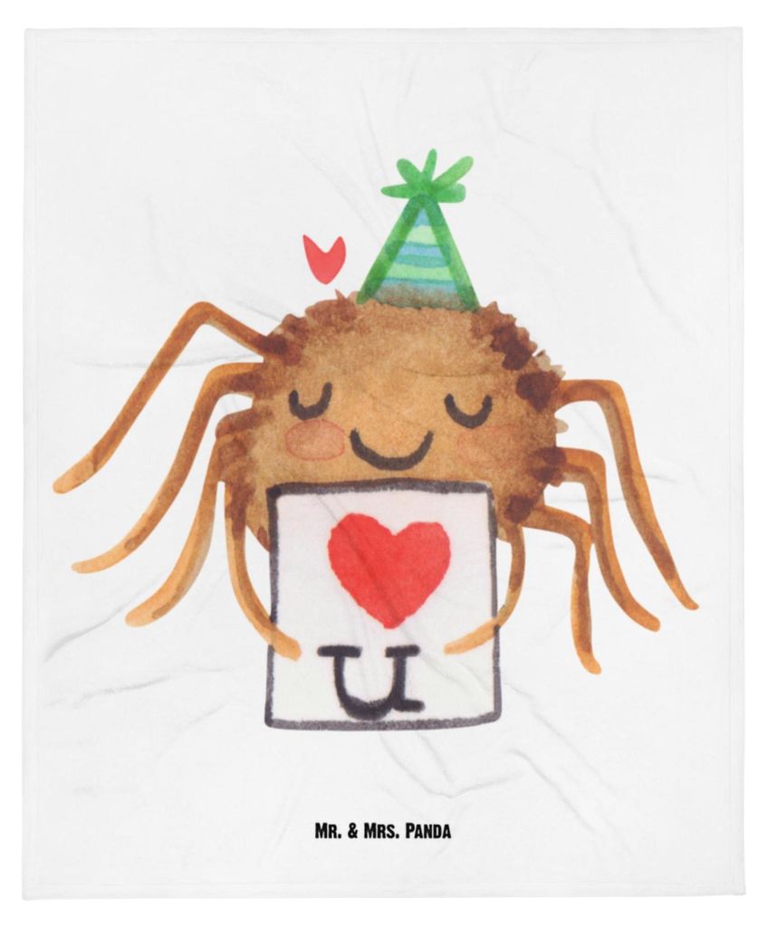 Mr. & Mrs. Panda Plaid Spinne Agathe Brief - Weiß - Geschenk, Ich Liebe Dich, Schmusedecke, Heiratsantrag, Liebespaar, Verliebt, Babydecke, Erstli...