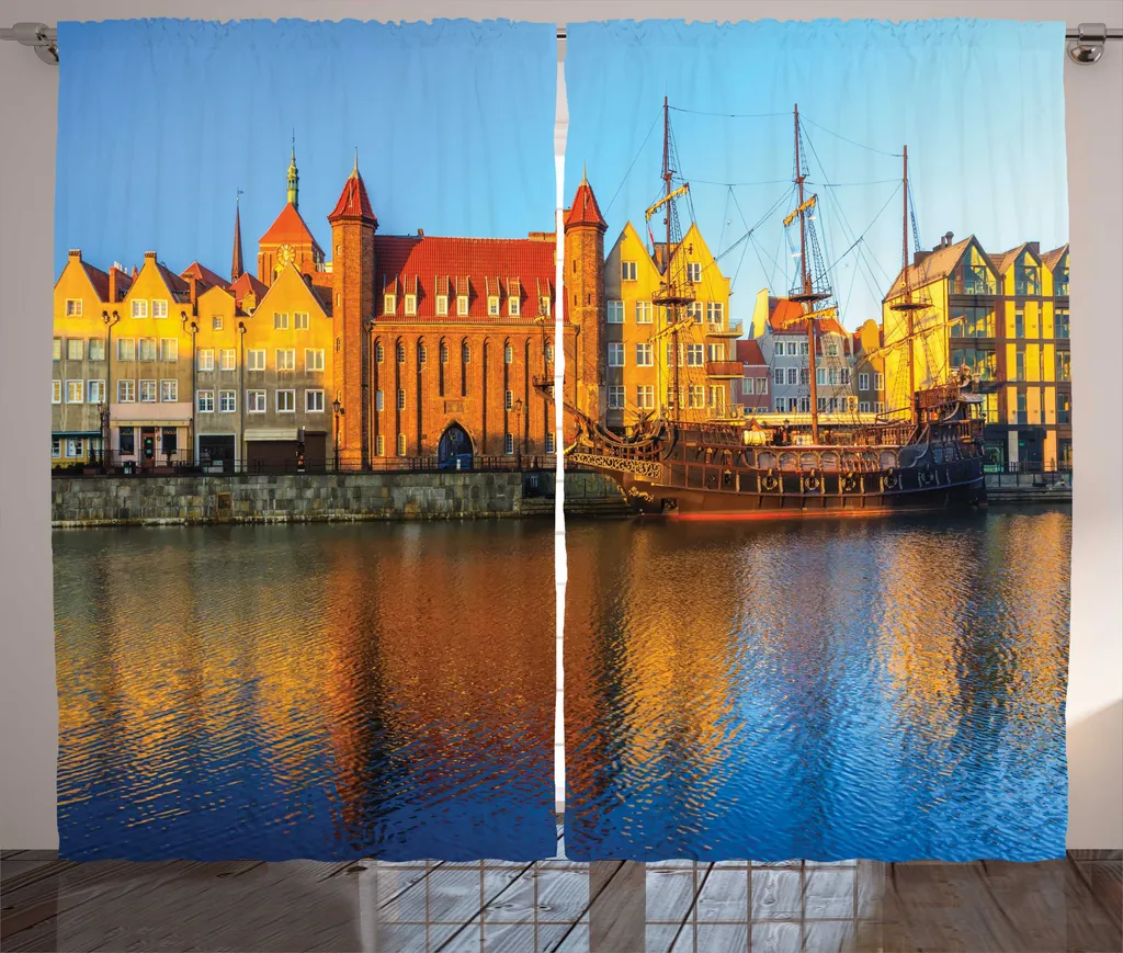 ABAKUHAUS Rideau à Fronces Ville de Gdansk Multicolore 280x225cm
