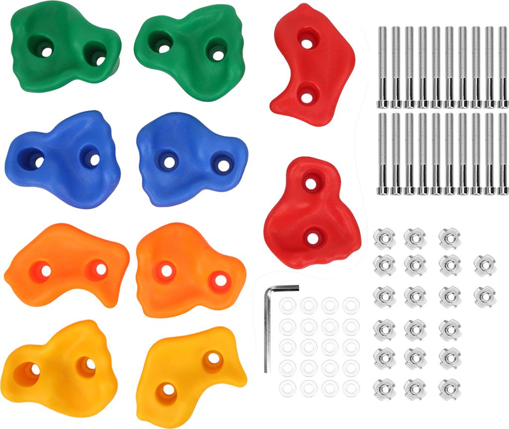 Kinder Klettern auf der Kletterwand hält set farbenfrohe praktische Spielplatzausrüstung Zubehör