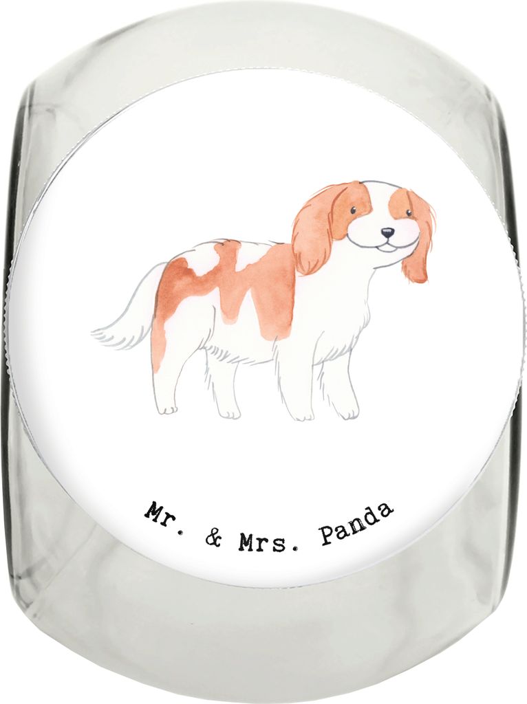 Mr. & Mrs. Panda Dose Cavalier King Charles Spaniel Moment XL 2000ml - Weiß - Geschenk, glasbehälter, Tierfutterbehälter, Bonbonglas, Vorratsgla...