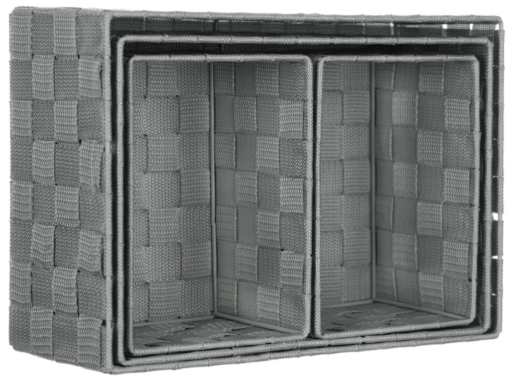 Paniers de Rangement Salle de Bain avec Armature Métallique - Lot 4