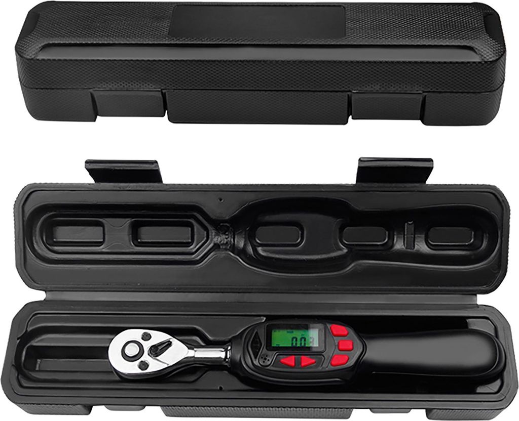 Digitaler Drehmomentschlüssel (3/8") mit akustischem Signal und LED-Blitzanzeige, 3–60 Nm, hohe Genauigkeit ±2 %, bidirektionale Bedienung, 5 D...