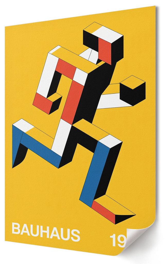 Bauhaus-Design- Kunstdruck A3 (29x42 cm) - Geometrisch, Modern- Wandbild für Wohnzimmer Schlafzimmer & Flur, Modernes Poster Wanddeko, Ungerahmt