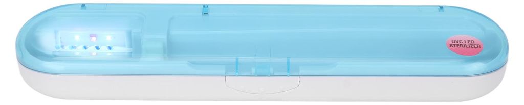 UVC-LED-Zahnbürsten-Reinigungsbox, professionelles tragbares Reinigungsgerät für Zuhause und Reisen, Blau