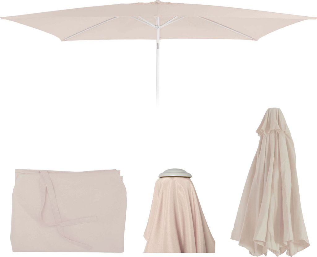 Ersatz-Bezug für Sonnenschirm Castellammare, Sonnenschirmbezug Ersatzbezug, 2x3m rechteckig Stoff/Textil 4,5kg UV-Schutz 50+ creme