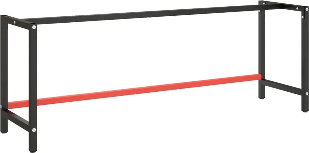 Telaio Banco Lavoro Metallo Professionale 220cm | Design Nero Rosso Opaco