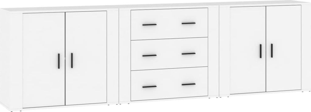 Sideboards 3 Stk. Weiß Holzwerkstoff