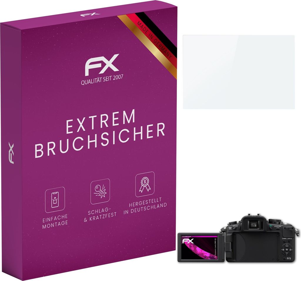 atFoliX FX-Hybrid-Glass Displayfolie kompatibel mit Panasonic Lumix DMC-G2 Glasfolie