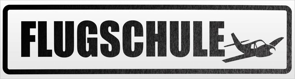 Kiwistar Flugschule Flugzeug Magnetschild Schild magnetisch - 20cm Schwarz - reflektierend - Magnetfolie für Auto PKW Kfz
