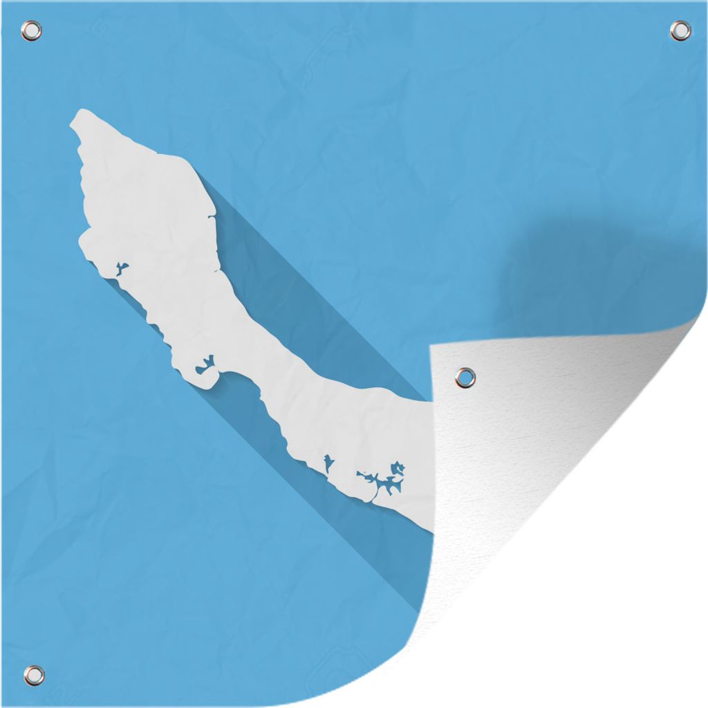 MuchoWow 100x100 cm Outdoor-Poster Gartendeko Sichtschutz Garten Poster für den Garten Eine Illustration von Curacao auf blauem Hintergrund