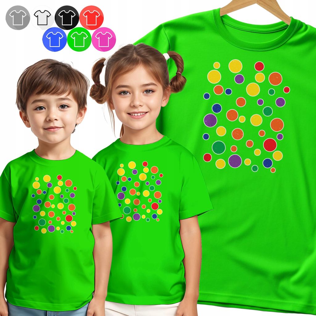 Kinder-T-Shirt - Bunte Punkte Dot Day - 134 M