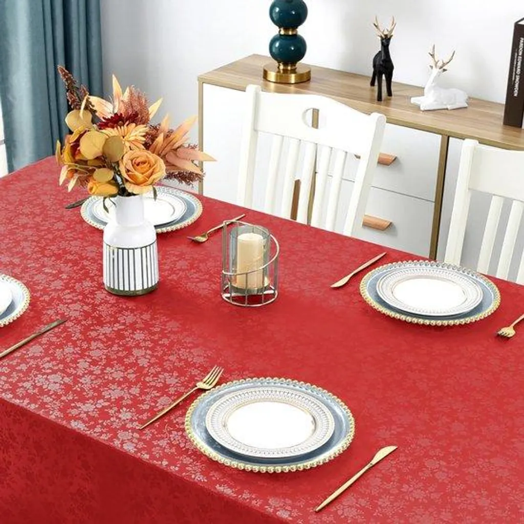 Nappe Rouge Lavable 80x80 cm Haute Densité 350g/m² Effet Brillant Lin