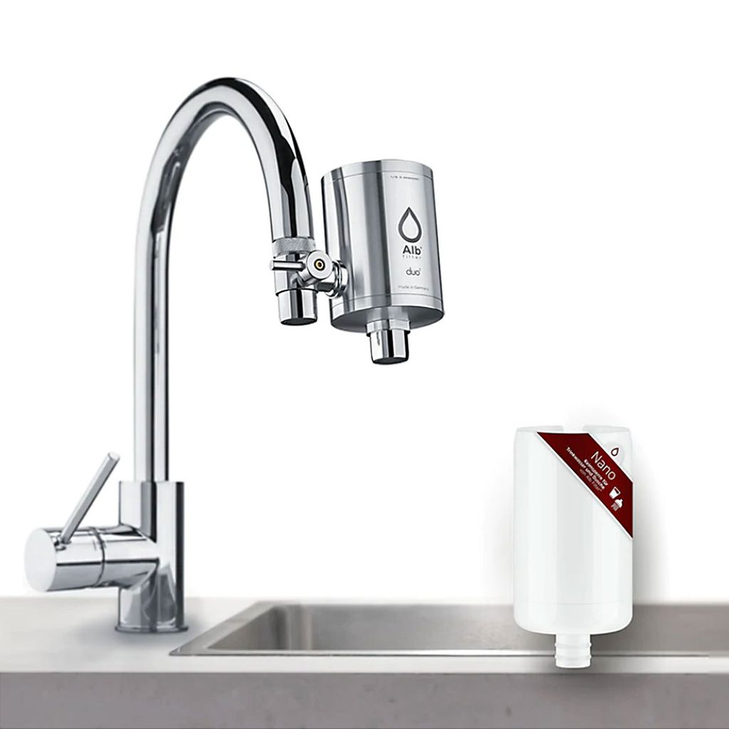 Alb Filter Duo Nano Trinkwasserfilter für Wasserhahn (Edelstahl Natur)
