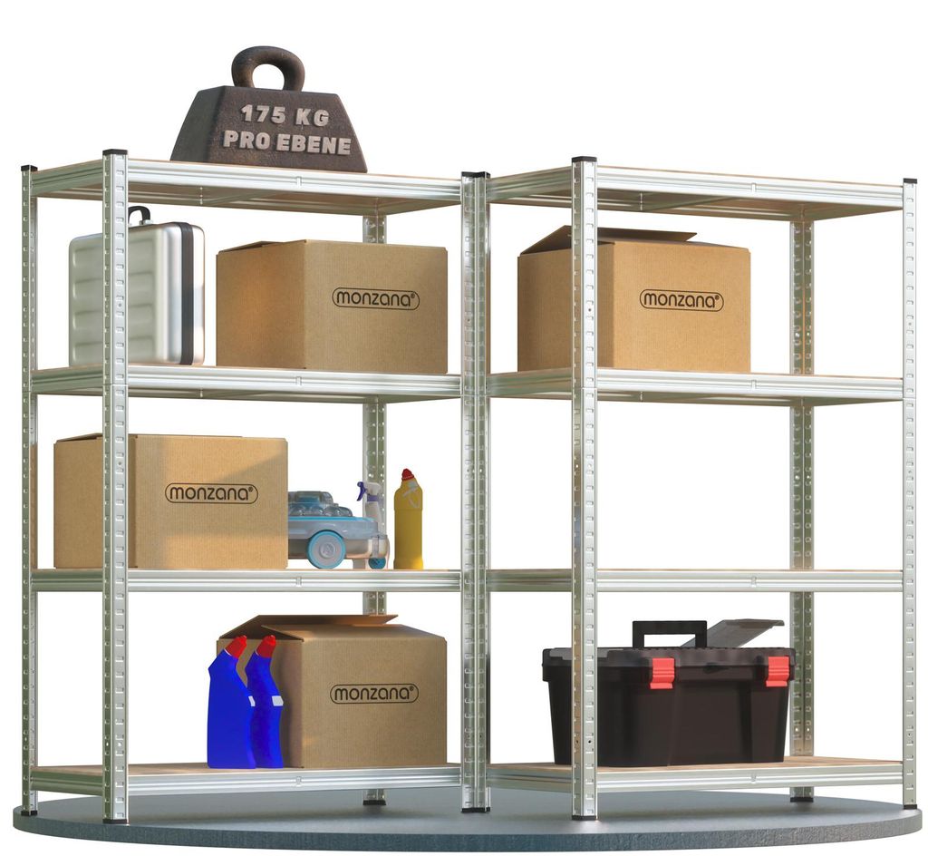MONZANA® 2x Schwerlastregal 160x90x40cm 1400kg 4 Produktbild 