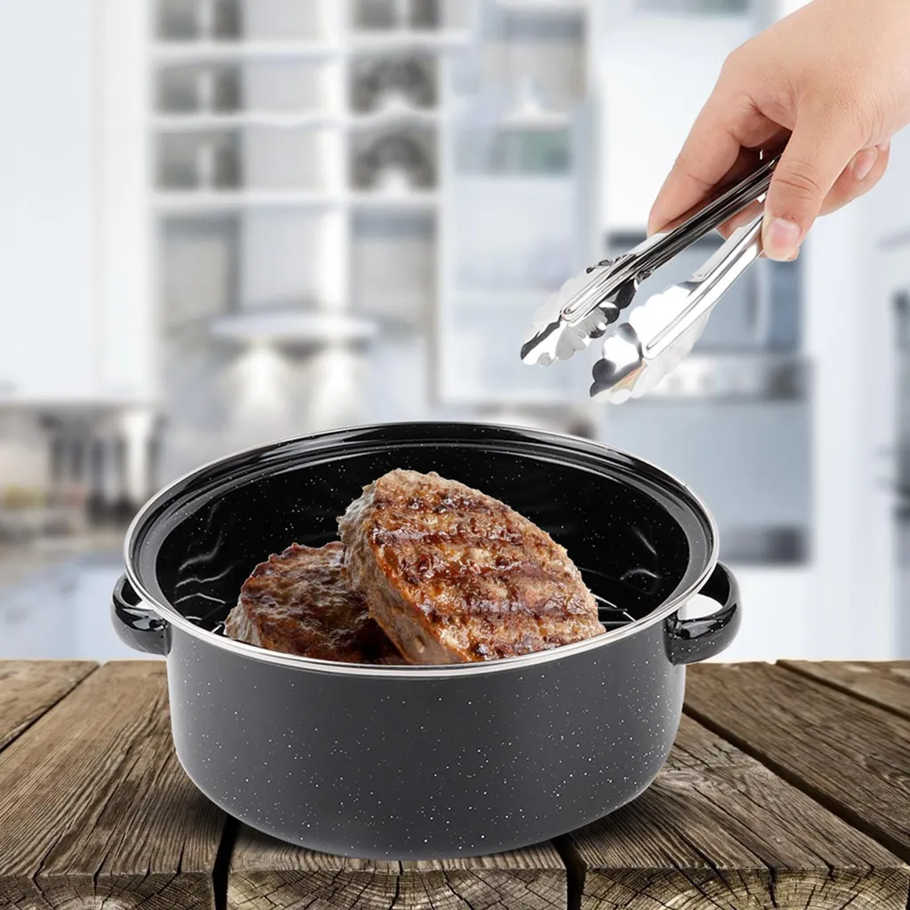 Marmite barbecue à charbon compacte avec couvercle spécial patate douce