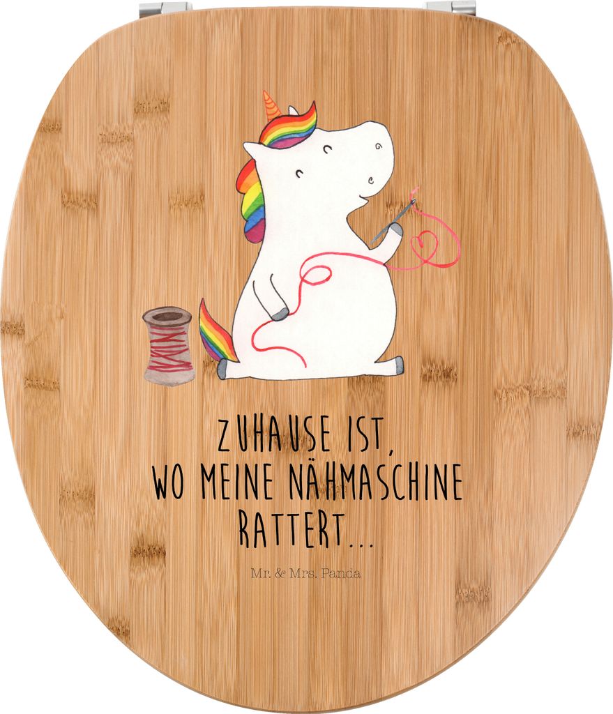 Mr. & Mrs. Panda klo deckel Einhorn Näherin - Transparent - Geschenk, Nähen, WC Brille, Unicorn, Sitz, WC-Sitz, Klobrille, Basteln, Stricken, Fre...