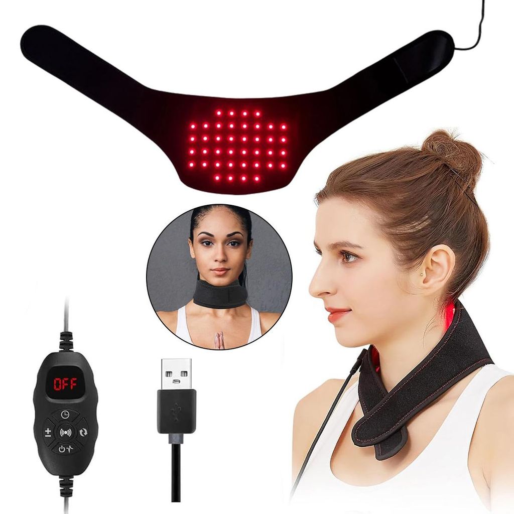Rotlicht-Therapiegürtel für Nacken – 660nm & 850nm LED-Infrarotlampe mit 3 Modi und 40 LEDs für Körper und Gelenke