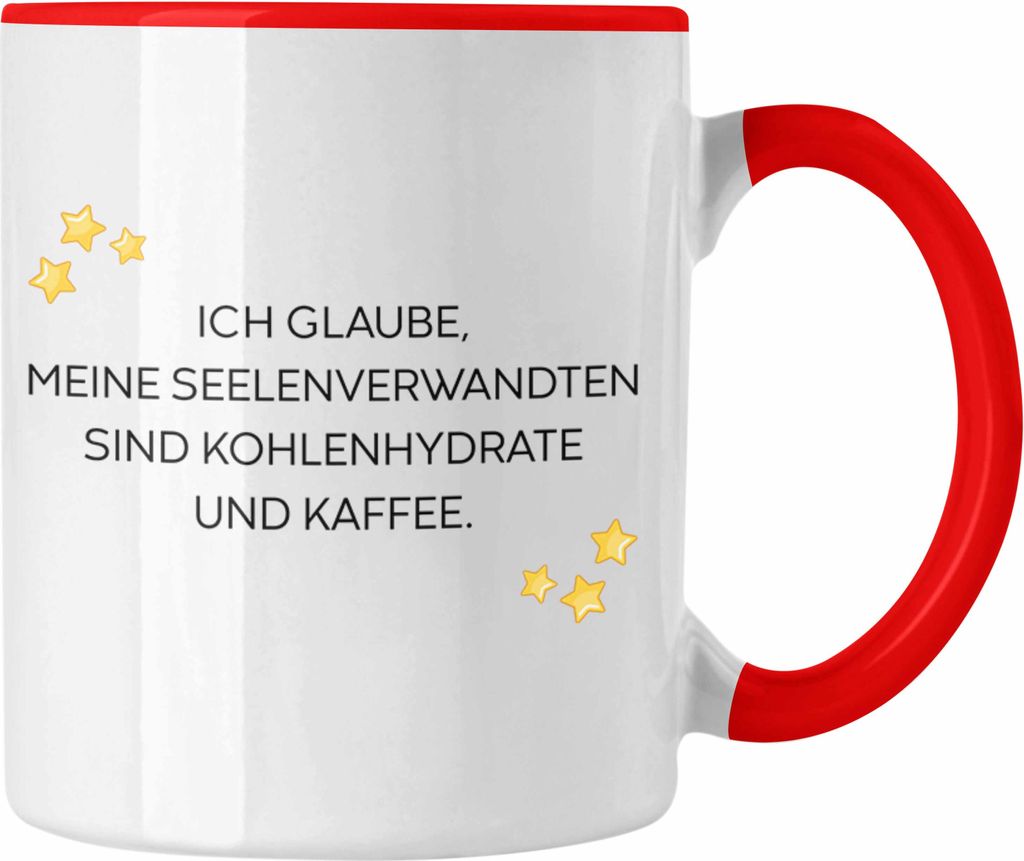 Trendation - Lustige Tasse mit Spruch für Frauen Männer Arbeit Büro Lustig Tassen Becher mit Sprüchen Kollegin Geschenk Sarkasmus Kohlenhydrath...