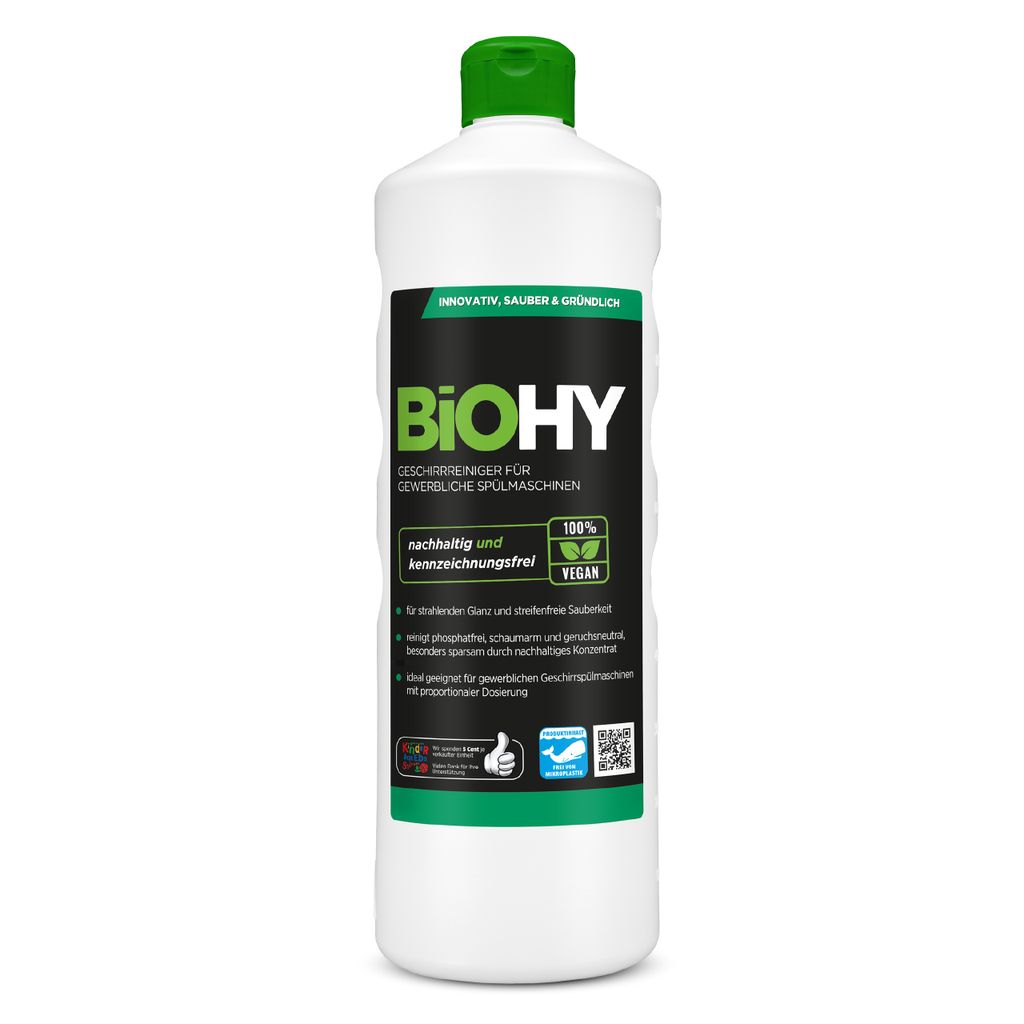 BiOHY Geschirrreiniger, Geschirrspülerreiniger,Spülmaschinenreiniger, -Konzentrat – 1 x 1 Liter Flasche
