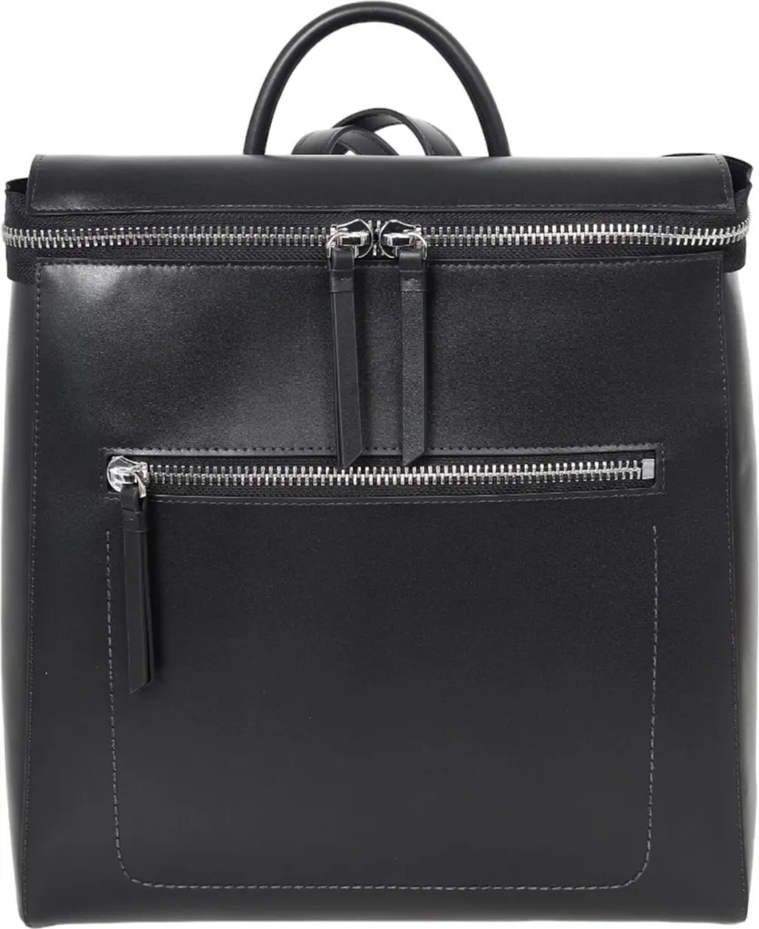 Sac à dos en cuir de loisirs Diane CINQUE noir pour femme chic et casual