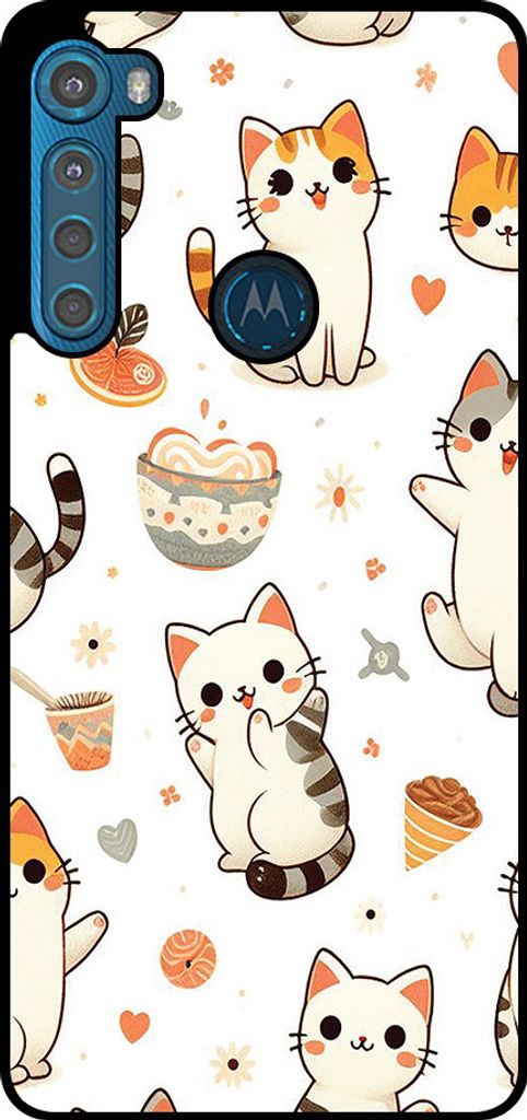 Smartphonica Phone Case Fit für Motorola One Fushion Plus mit Katze drucken - TPU zurück Abdeckung Fall Katze Design