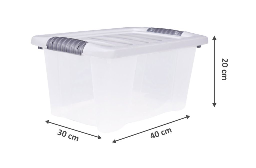 Centi Stapelbox 6er Set Aufbewahrungsbox mit Deckel und Griff, 14 Liter  (17,5 cm x Breite 42 cm x Tiefe 27,5 cm V = 14 L), Stapelbare Plastikbox  aus lebensmittelechtem Kunststoff