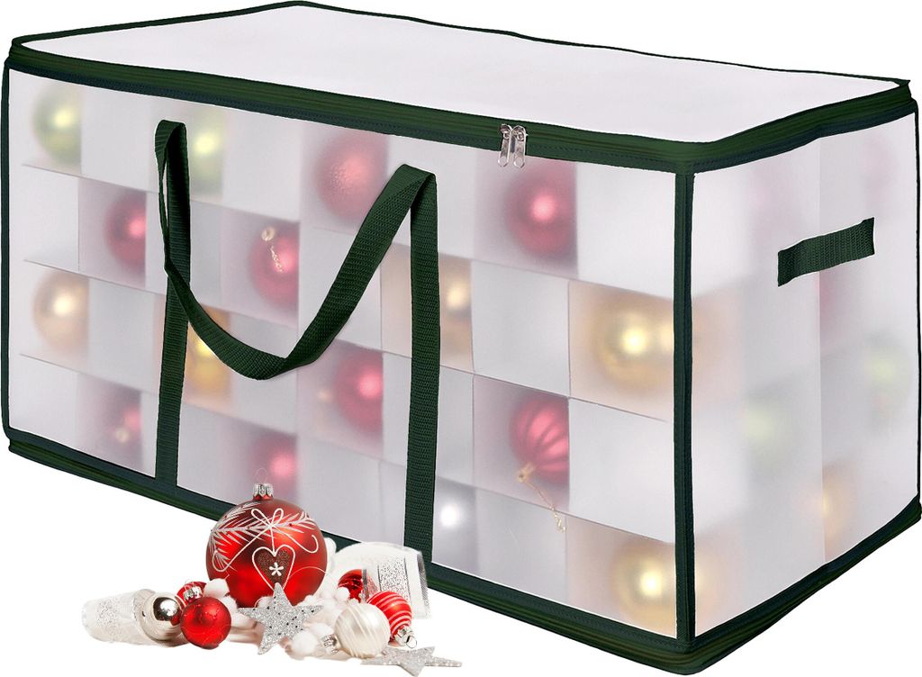 Scatola porta palline di Natale Relaxdays, 128 palline, Immagine del prodotto 