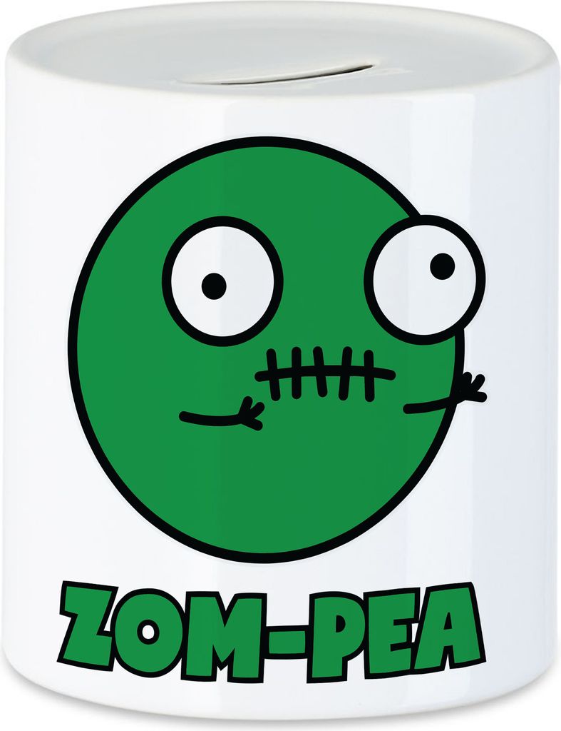 Zom-Pea Lustiges Erbsenmotiv Spardose Geschenkidee witziges Design Halloween