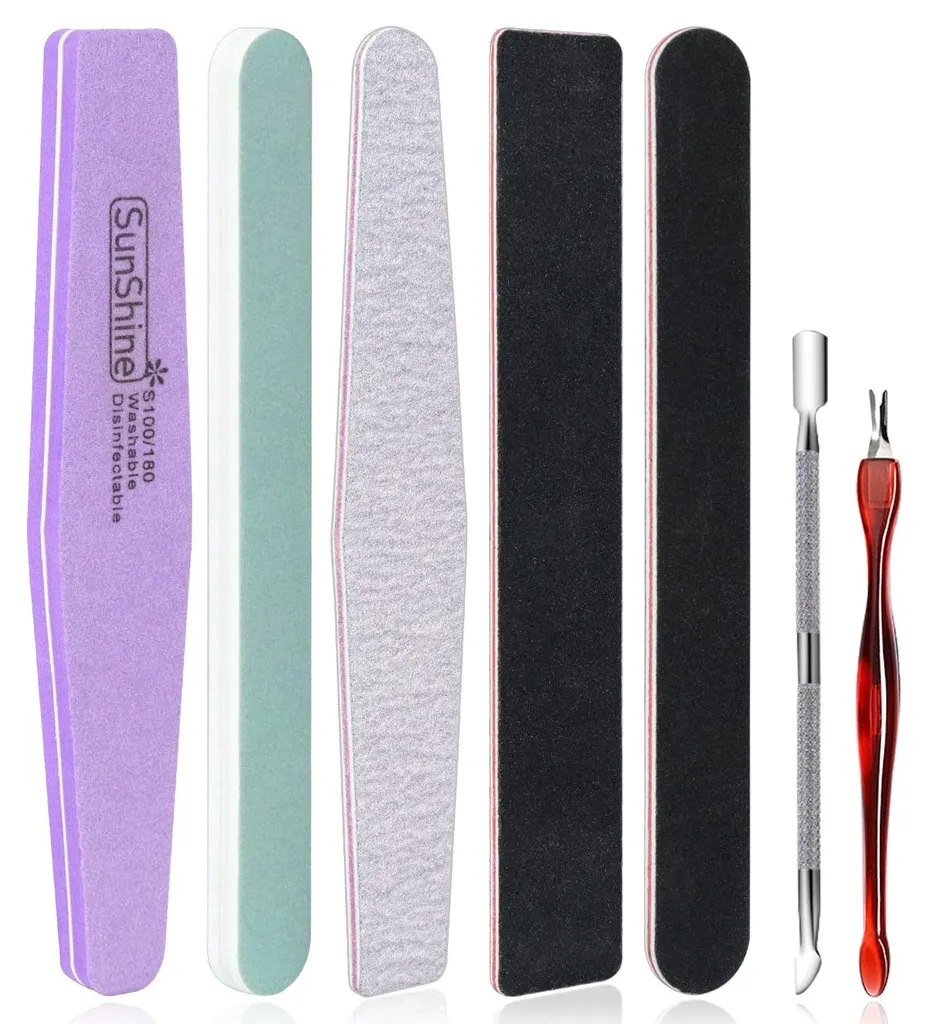 Kit Limes à Ongles Professionnelles et Accessoire Cuticule en Acier Inox