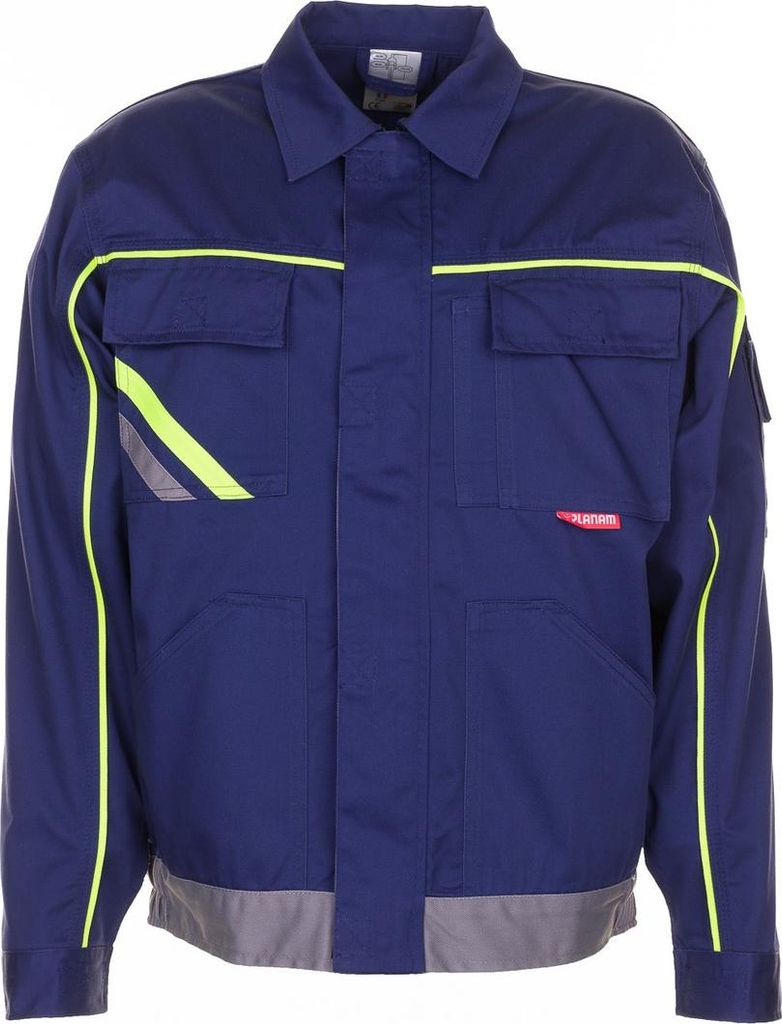 Planam Bundjacke Visline V2, Gr. 66 marine/gelb/zink Produktbild 