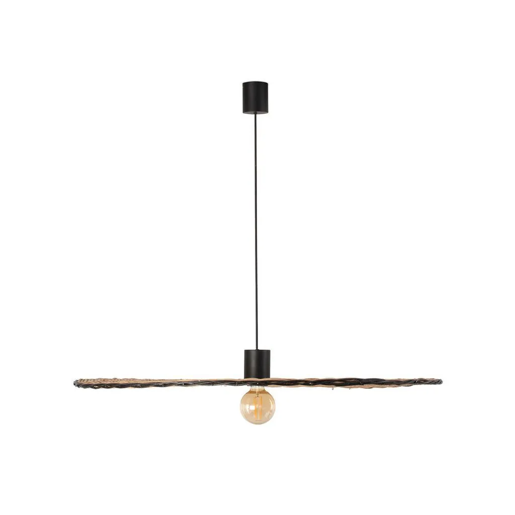 Lampe à suspendre noir et rotan ø1000 COSTAS 68590-70 pour grand salon
