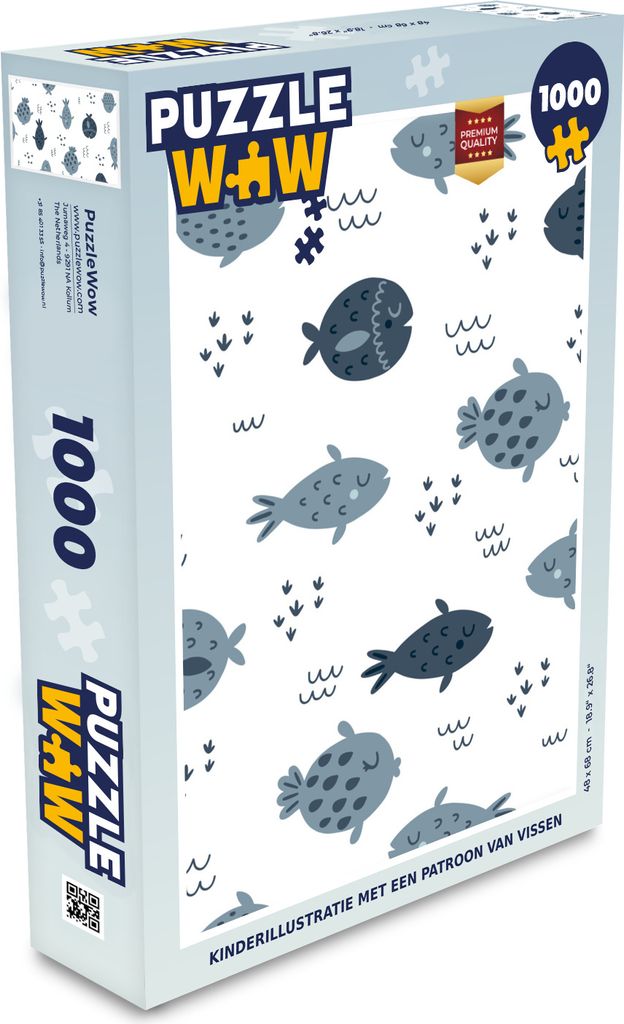 MuchoWow Puzzle 1000 Teile Fisch - Muster - Kinder - Jungen - Mädchen - Baby - Spielzeug - Alt und Jung - Spiele - Puzzeln