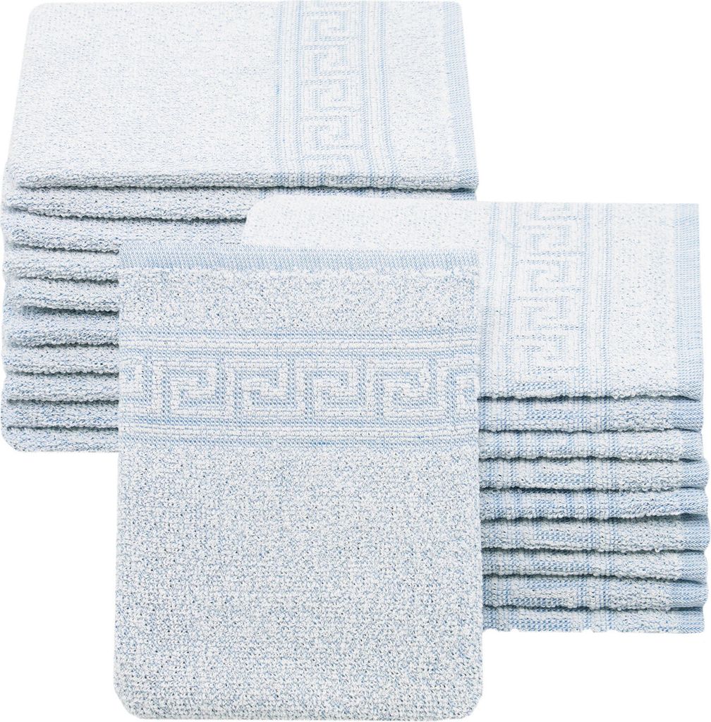 Waschhandschuhe 20er Set, Baumwollmix, blau, 16x22 cm Produktbild 