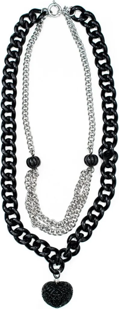 Folli Follie 4N0T096KM Collier Chic Noir pour Soirée et Quotidien