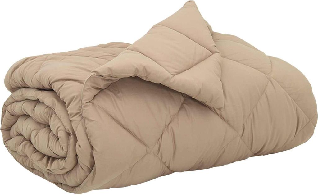 Ganzjahresbettdecke Taupe 220 x 200 cm Mikrofaser