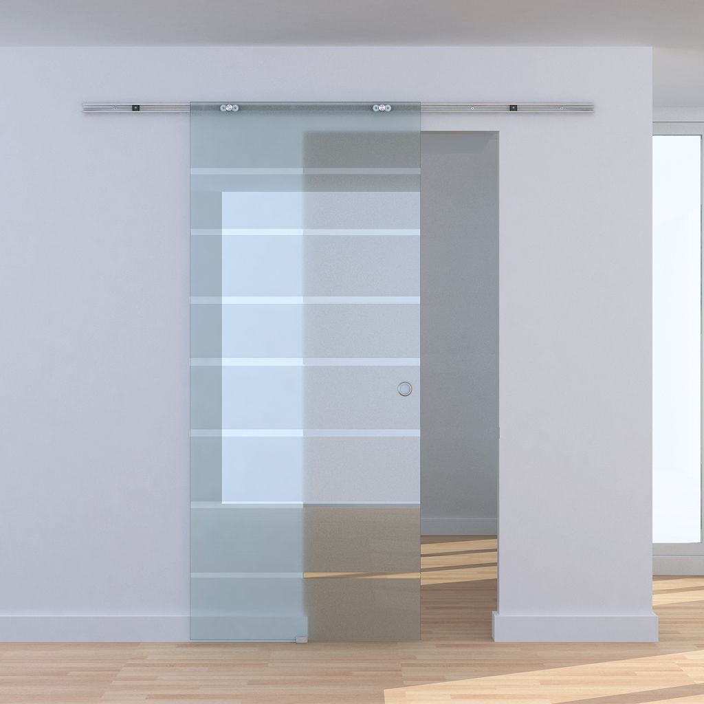 HOMCOM Glasschiebetür Schiebetür Glastür Zimmertür Produktbild 3