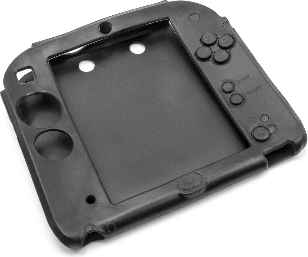 vhbw Hülle Case kompatibel mit Nintendo 2DS Spielkonsole, Controller - Silikon Schwarz