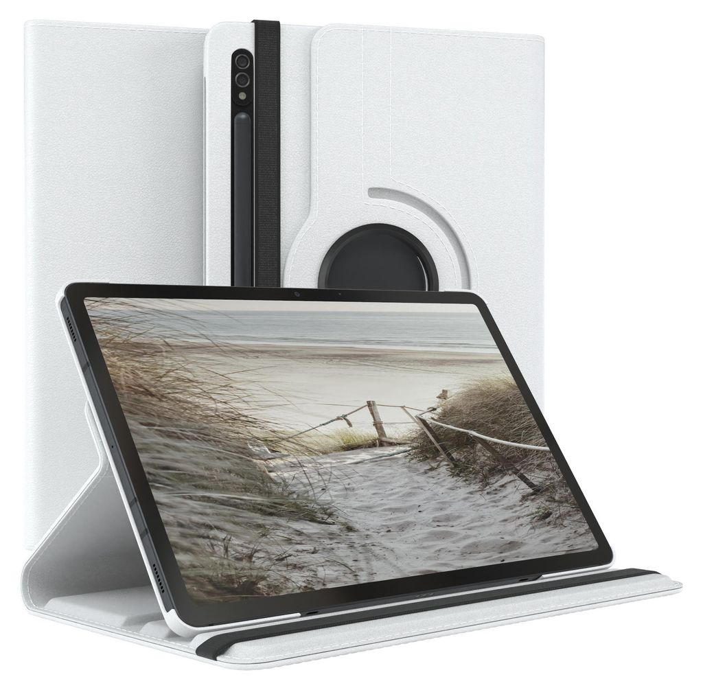EAZY CASE - Tablet Hülle für Samsung Galaxy Tab S7 Schutzhülle, Tablet Case 360° drehbar in Weiß