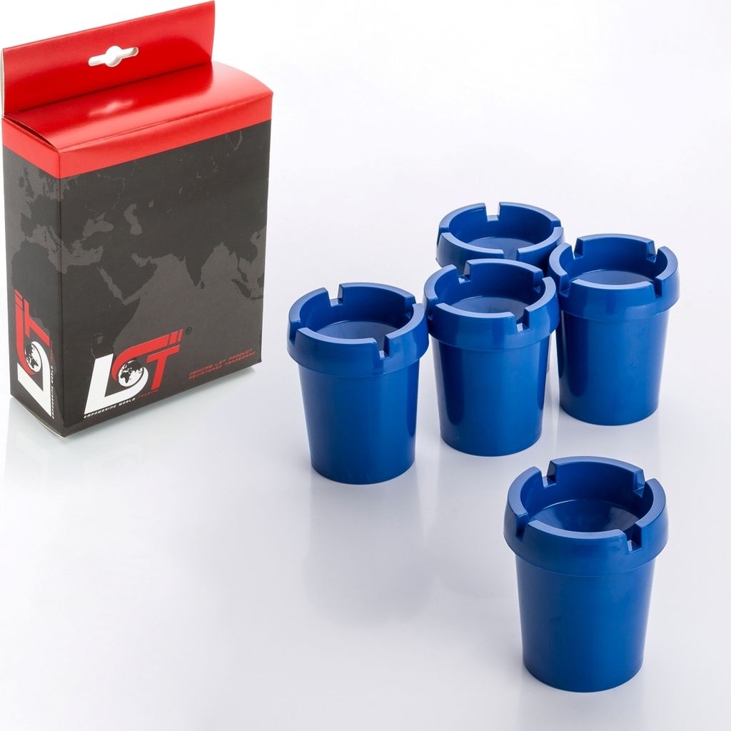 5x Aschenbecher Sturmaschenbecher rauchfrei Getränkehalter blau Kunststoff